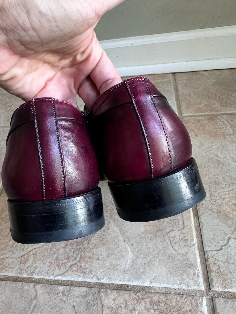 Mezlan Tarifa Cherry Red European Calfskin Leather Cap Toe Derby Shoes​